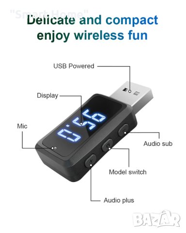 USB FM Tрансмитер с BT 5.3, снимка 4 - Аксесоари и консумативи - 43830156