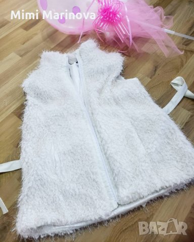 Памучен Пухен елек с кожена връзка