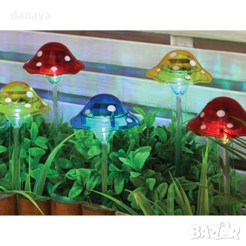 6428 Градинска соларна лампа гъбка, 33 см, снимка 5 - Градински мебели, декорация  - 53533042