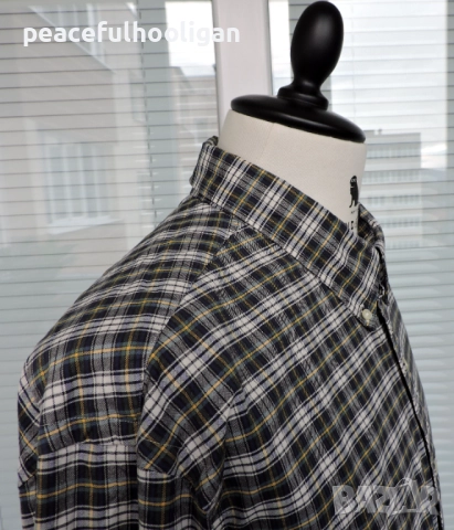 Polo Ralph Lauren Mens Strech Oxford Checked Long Sleeve Shirt Size XXL Slim Fit, снимка 4 - Ризи - 52949355