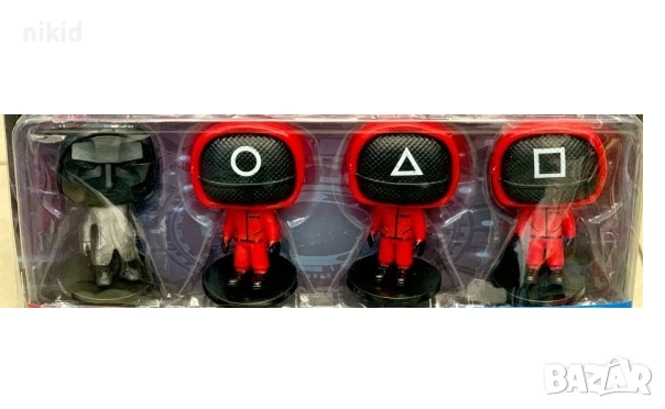 4 бр Squid game игра на калмари 4 бр пластмасови фигурки играчки за игра и украса торта