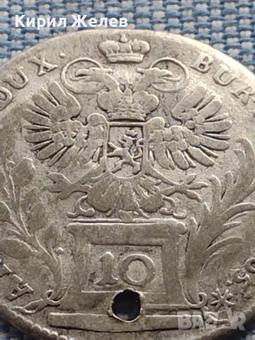 Сребърна монета 10 кройцера 1765г. Мария Терезия Прага Бохемия 61481, снимка 9 - Нумизматика и бонистика - 42969616