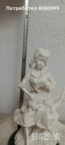 Стауя, клей, мисля "Момиче с агънце", снимка 6 - Колекции - 51969156