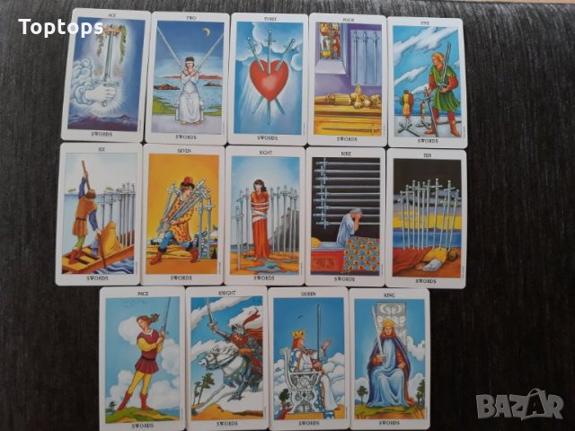 Таро 7х12см: Radiant Rider Waite Tarot & Universal Waite & Borderless Smit Waite, снимка 8 - Други ценни предмети - 32058898