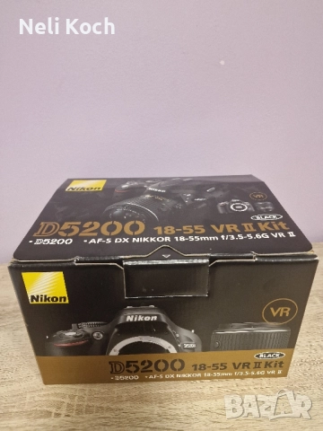 Фотоапарат Nikon d5200 18-55 vr kit, Подарък чанта, Карта памет + 2бонуса, снимка 2 - Фотоапарати - 52447776