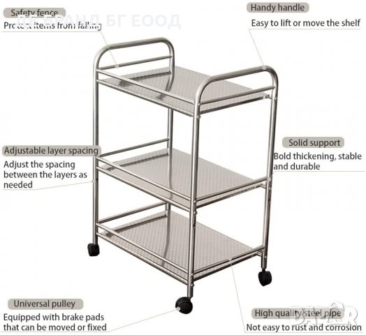 Помощна количка цвят металик QTR002SS