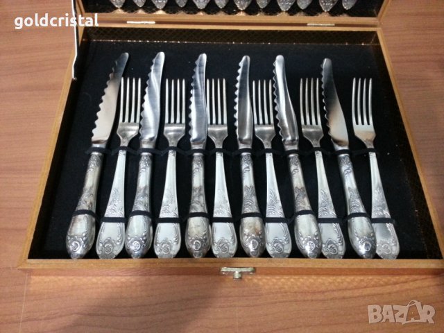 Руски посребрени прибори за хранене мнц , снимка 3 - Антикварни и старинни предмети - 39470868