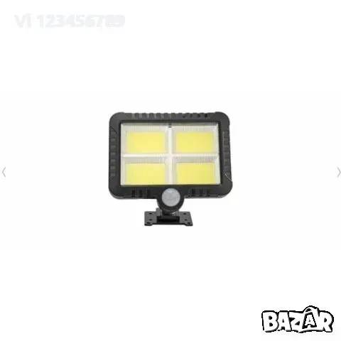 LED соларен прожектор с 4 COB лампи+сензор за движение+соларен панел, снимка 2 - Соларни лампи - 52287504