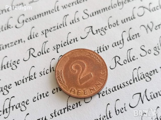 Монета - Германия - 2 пфенига | 1991г.; серия D