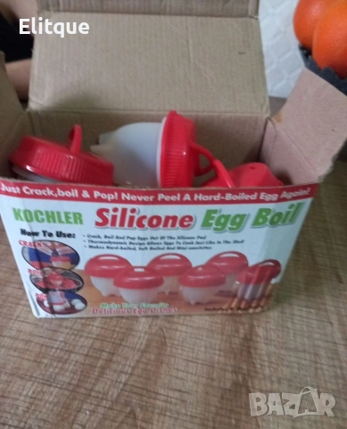 Силиконови формички за варене на яйца без черупка – комплект 6 броя, снимка 3 - Форми - 53398191