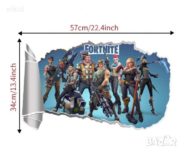 3d Fortnite Фортнайт стикер постер за стена лепенка декорация самозалепващ, снимка 3 - Други - 26726519