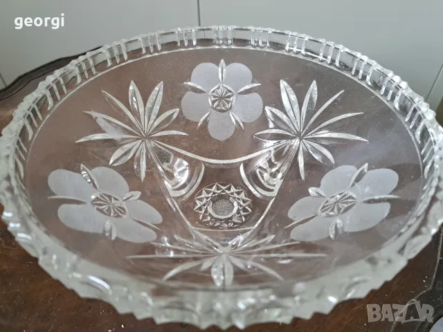 кристална фасетирана купа фруктиера 4/1, снимка 2 - Аксесоари за кухня - 49034584