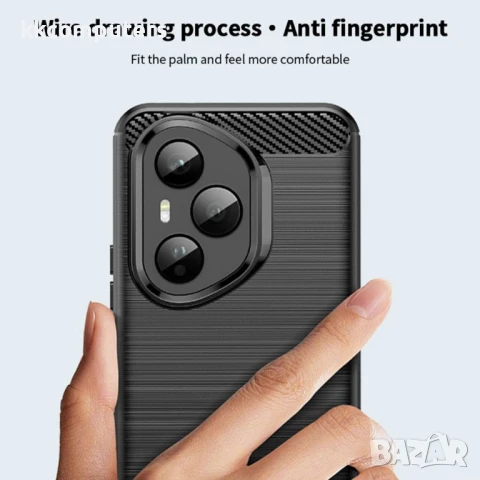 Honor 400 Pro 5G Удароустойчив Carbon Fiber Калъф и Протектор, снимка 4 - Калъфи, кейсове - 50641391