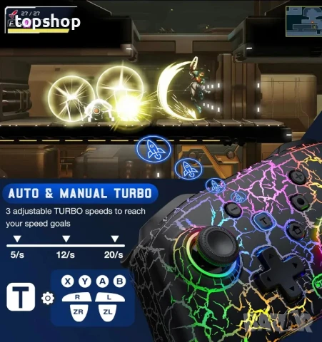 НОВ джойстик Gammeefy Switch Controller, Wireless Switch Pro Controller за Nintendo Switch/Lite/OLED, снимка 4 - Джойстици и геймпадове - 50494714