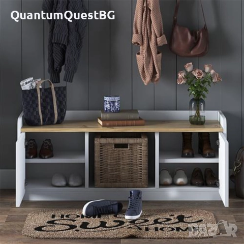 Пейка за обувки Артур - бял цвят и орех, снимка 3 - Ракли - 52818908