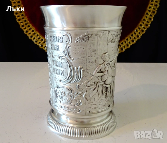 Чаша от калай 200 мл.,серия Lindenwirtin,любовна песен. , снимка 6 - Антикварни и старинни предмети - 51590859