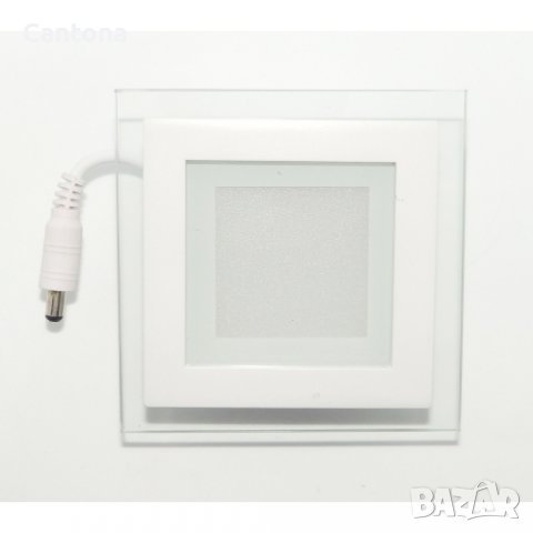 LED панел за вграждане стъкло - квадрат, 12 W бяла светлина с LED драйвер