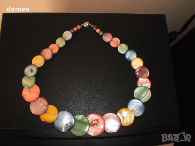 Колие от естествен седеф с четириъгълна форма , снимка 14 - Колиета, медальони, синджири - 20428540