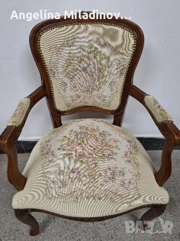 Винтидж кресло Луи XV с богата дърворезба , снимка 2 - Дивани и мека мебел - 49883980