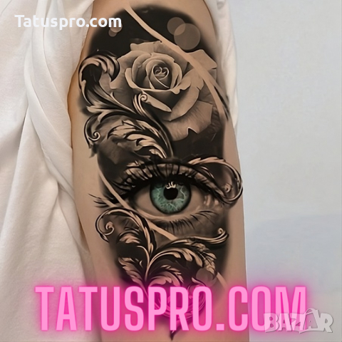 Временна татуировка ”Eye of the rose” | Бърза доставка | TatusPro.com, снимка 4 - Други - 44883175