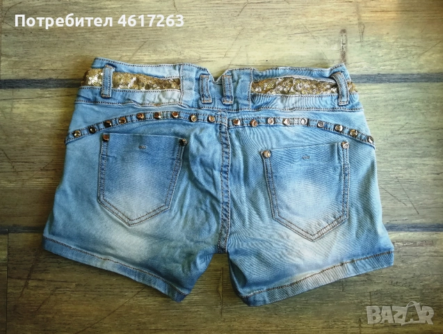 Къси дънкови панталони, L, снимка 5 - Къси панталони и бермуди - 52611044