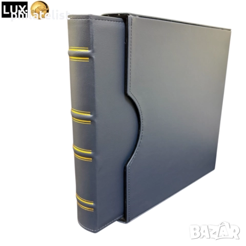 Папка с касета LUX , еко-кожа – GRANDE стандарт А4 , син цвят, снимка 2 - Филателия - 52337429