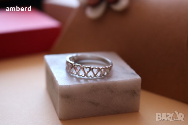 Изключително нежен сребърен пръстен R022, снимка 9 - Пръстени - 20276403