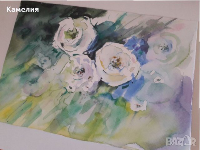 Картина "Бели рози", снимка 3 - Картини - 33287362