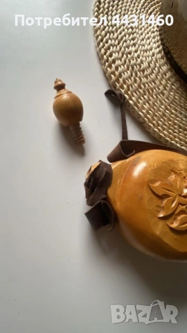 Дървена бъклица с красива дърворезба, снимка 3 - Други - 53485423