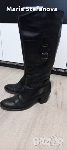 Черни ботуши естествена кожа 