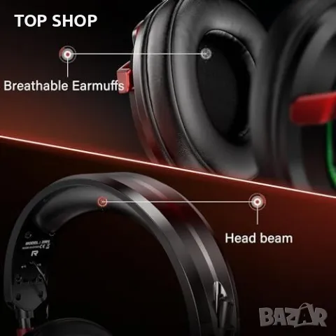 Tatybo Слушалки за PC/PS5/Xbox, RGB, Ултра-Ясен Микрофон, снимка 8 - Слушалки и портативни колонки - 49444332