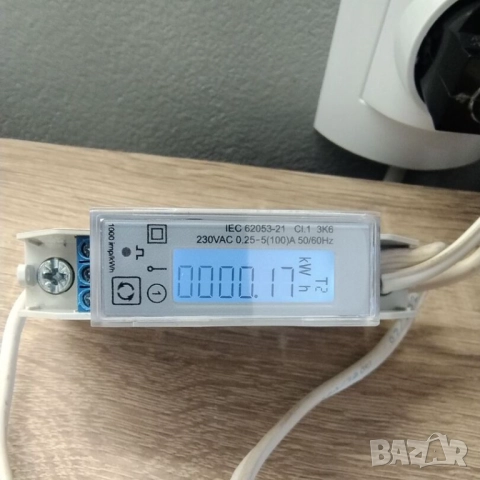 Монофазен двутарифен електромер 100A | Вградена батерия за запазване на часа, снимка 10 - Други - 52502893
