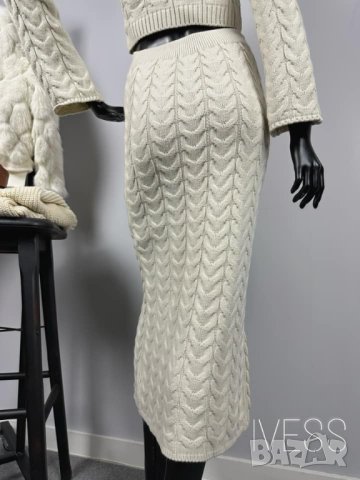 Плетен сет / комплект пола с блуза , снимка 3 - Поли - 43318291