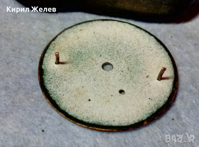 ПОРЦЕЛАНОВ ЦИФЕРБЛАТ с РЪЧНО РИСУВАНИ АРАБСКИ ЦИФРИ от СТАР РЯДЪК МЕХАНИЧЕН ДЖОБЕН ЧАСОВНИК 49625, снимка 7 - Антикварни и старинни предмети - 48563765