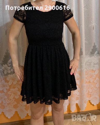 Черна елегантна рокля, снимка 2 - Рокли - 33110685