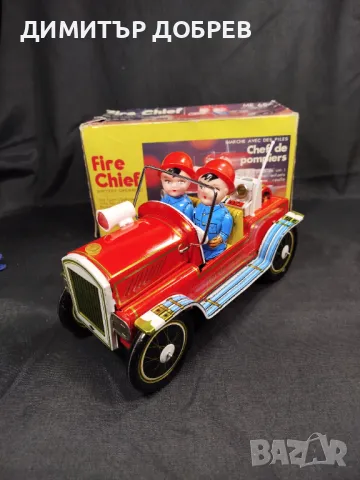 СТАРА РЕТРО СОЦ КИТАЙ ЛАМАРИНЕНА ИГРАЧКА ПОЖАРНА КОЛА, снимка 2 - Антикварни и старинни предмети - 49063120