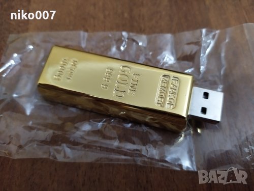 USB 2.0 флаш памет 64GB-златно кюлче-флашка-USB Flash Drive , снимка 7 - Карти памет - 28099979