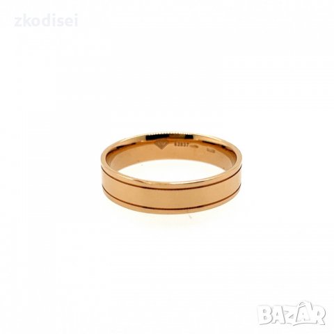 Златен пръстен брачна халка 7,80гр. размер: 74 14кр. проба:585 модел:4520-3, снимка 2 - Пръстени - 37717781