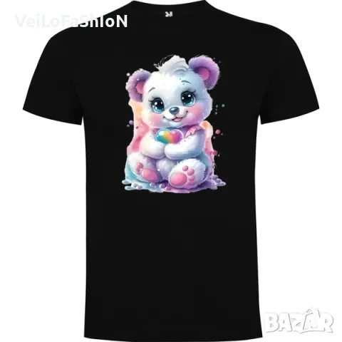 Нова сладка детска тениска с Мече със Сърце в четири цвята, снимка 5 - Детски тениски и потници - 48962564