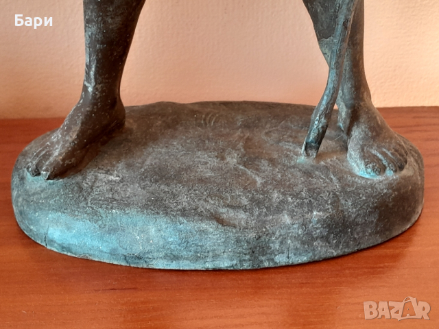 Стара авторска бронзова фигура,статуетка, снимка 5 - Колекции - 44873008