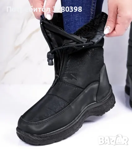 Дамски топли апрески/боти с цип. , снимка 2 - Маратонки - 48405627