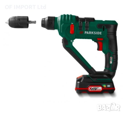 Акумулаторен Перфоратор PARKSIDE 20V Li-Ion SDS, снимка 2 - Бормашини - 43986195