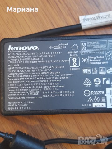  Lenovo ADL135NLC3A, 20V, 6.75A, 135W, снимка 3 - Лаптоп аксесоари - 39853280