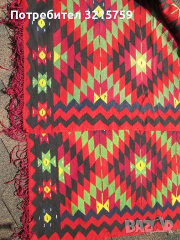 1860 рядък Тетевенски вълнен килим,модел Софрата двулицев 4.20 х 2.30м., снимка 10 - Антикварни и старинни предмети - 48387774