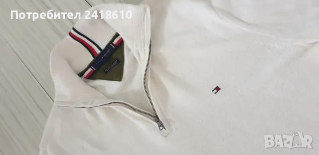 Tommy Hilfiger Cotton / Cashmere Half Zip Mens Size L ОРИГИНАЛ! Мъжка Жилетка с 3/4 цип!, снимка 13 - Пуловери - 49336763