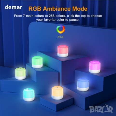 Нощна лампа за бебета PREKIAR, 4W 2000mAh LED, с RGB промяна на цвета, снимка 6 - Лед осветление - 43507242