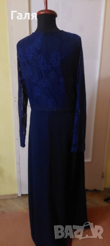 Дълга елегантна рокля с дантела размер М-Л, снимка 2 - Рокли - 51930543