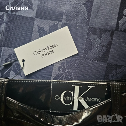 Нов лачен латексов панталон "Calvil Klein" "Келвин Клайн", размер L, снимка 7 - Панталони - 52414037