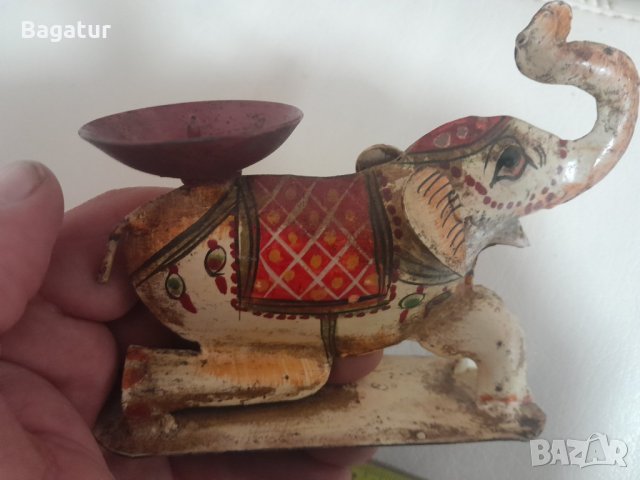 Фигура,играчка,арт Деко,свещник,слон ламарина, снимка 3 - Антикварни и старинни предмети - 43556166