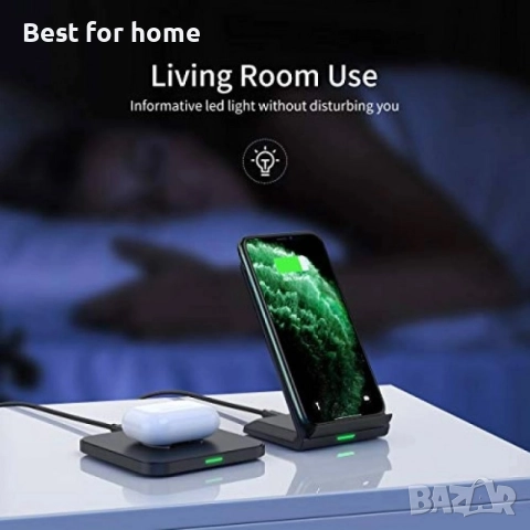 CHOETECH  Qi 10W/7.5W бърза безжична зарядна стойка и подложка , снимка 8 - Безжични зарядни - 51770345